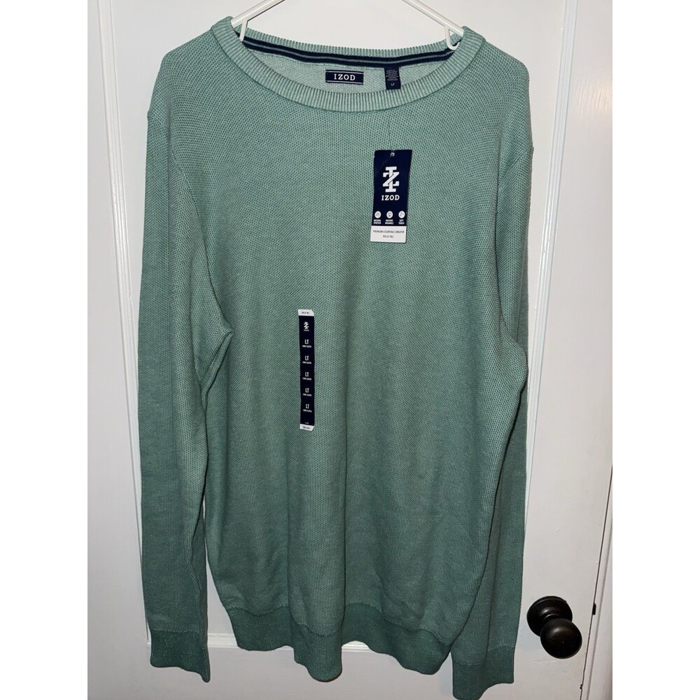 MWT Izod Mens Size LT Green Long Sleeve Crewneck Sweater Sweatshirt